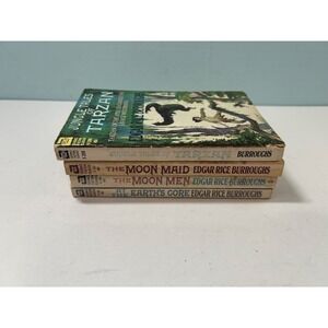 Edgar Rice Burroughs Vtg PB Lot of 4 (Tarzan, Moon Trilogy, Pellucidar) Ace